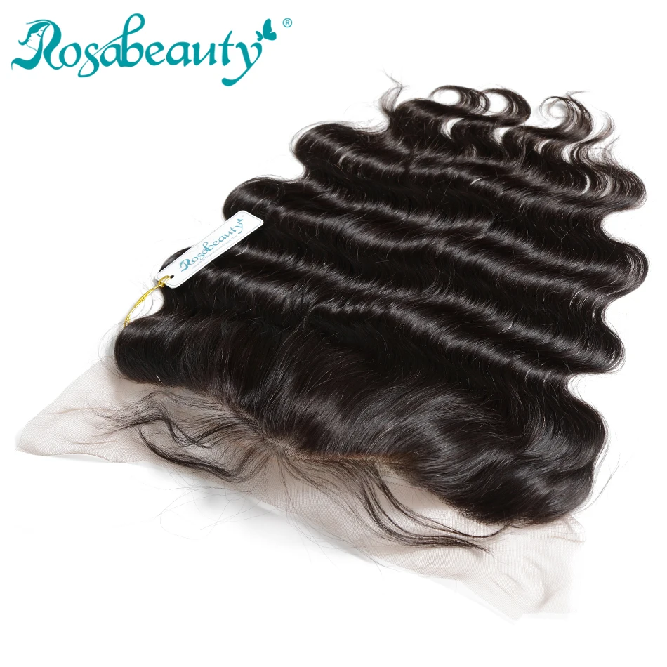 
Rosabeauty Brazilian Lace Frontal Closure 13x4 Body Wave Pre plucked Frontal with Baby Hair Remy Human Hair Toupee 