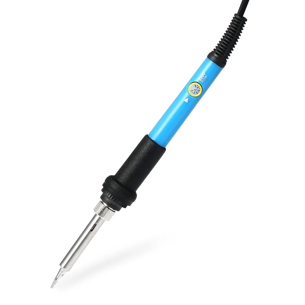 New EU plug 60W 220V Temperature Adjustable Electric Welding Solder Soldering Iron Handle Heat Pencil Tool Kit with 5 Tips