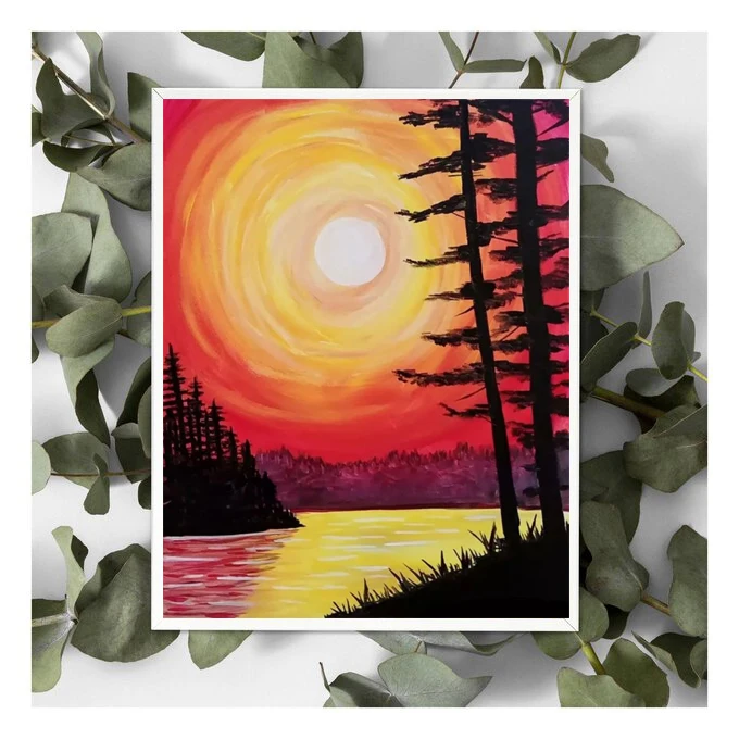 Wholesale Digital Oil Painting Landscape Sunset Painting Diy Painting by Numbers Kit Custom Hand-Painted Home Decor 24 Colors