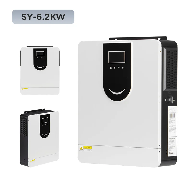 6.2KW 48V Hybrid Solar Inverter 6200W 6.2kva High Frequency Pure Sine Wave Solar Charr MPPT Optional WiFi 60Hz Output Frequency