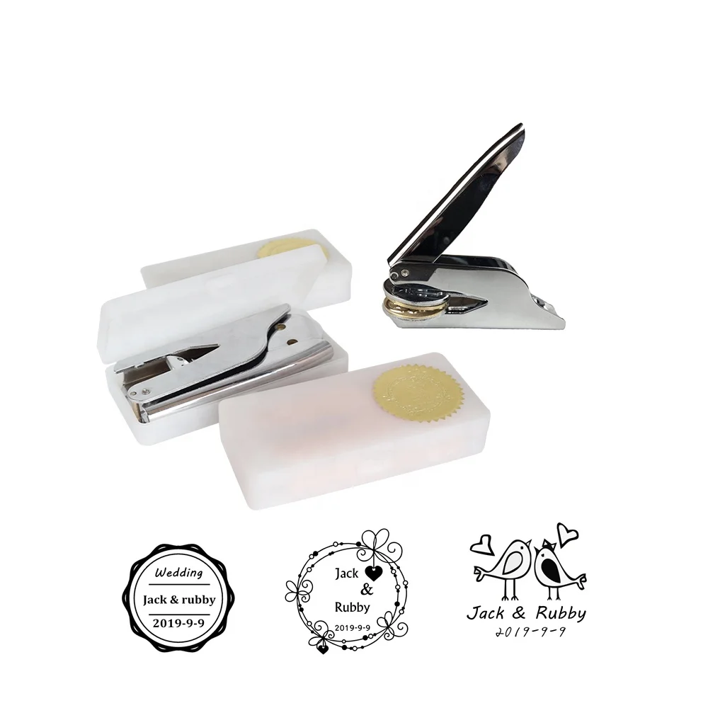 Diy scrapbooking blank adhesive embossed stickers seal embossing logo for printer embosser stamp