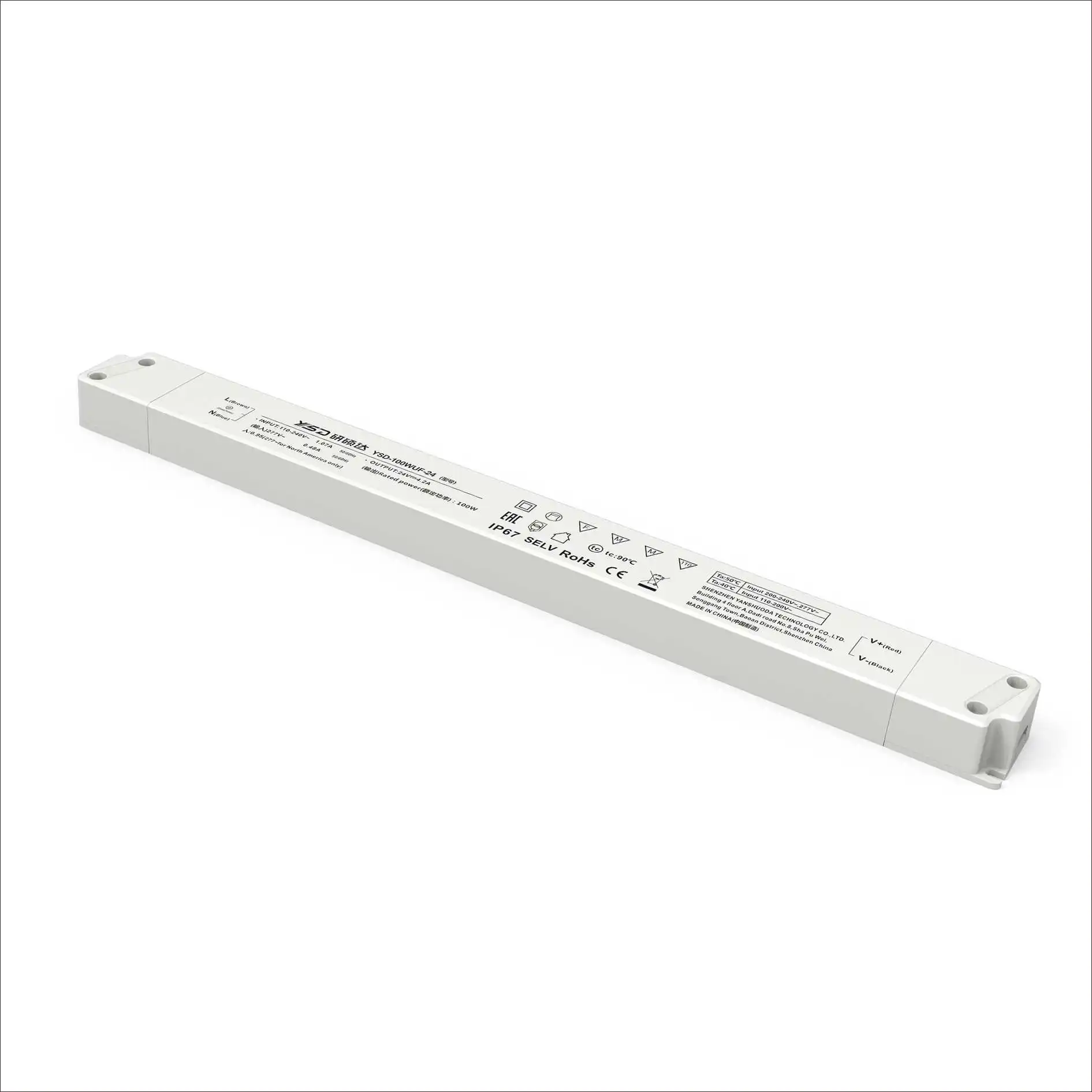 AC100-277V to DC 12v 24v led power supply High PFC 100w 200w led driver passed CE CB TUV BIS ROHS 5 year warranty