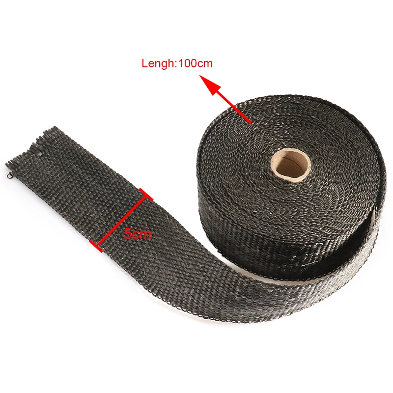 10 Meter Universal Black Exhaust Pipe Heat Protection Motorcycle Muffuler Thermal Wrap