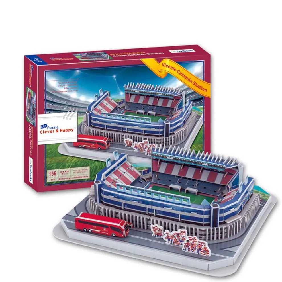 Miniature Cardboard Puzzle 3D Model Seoul Football Stadium With 63 PCS