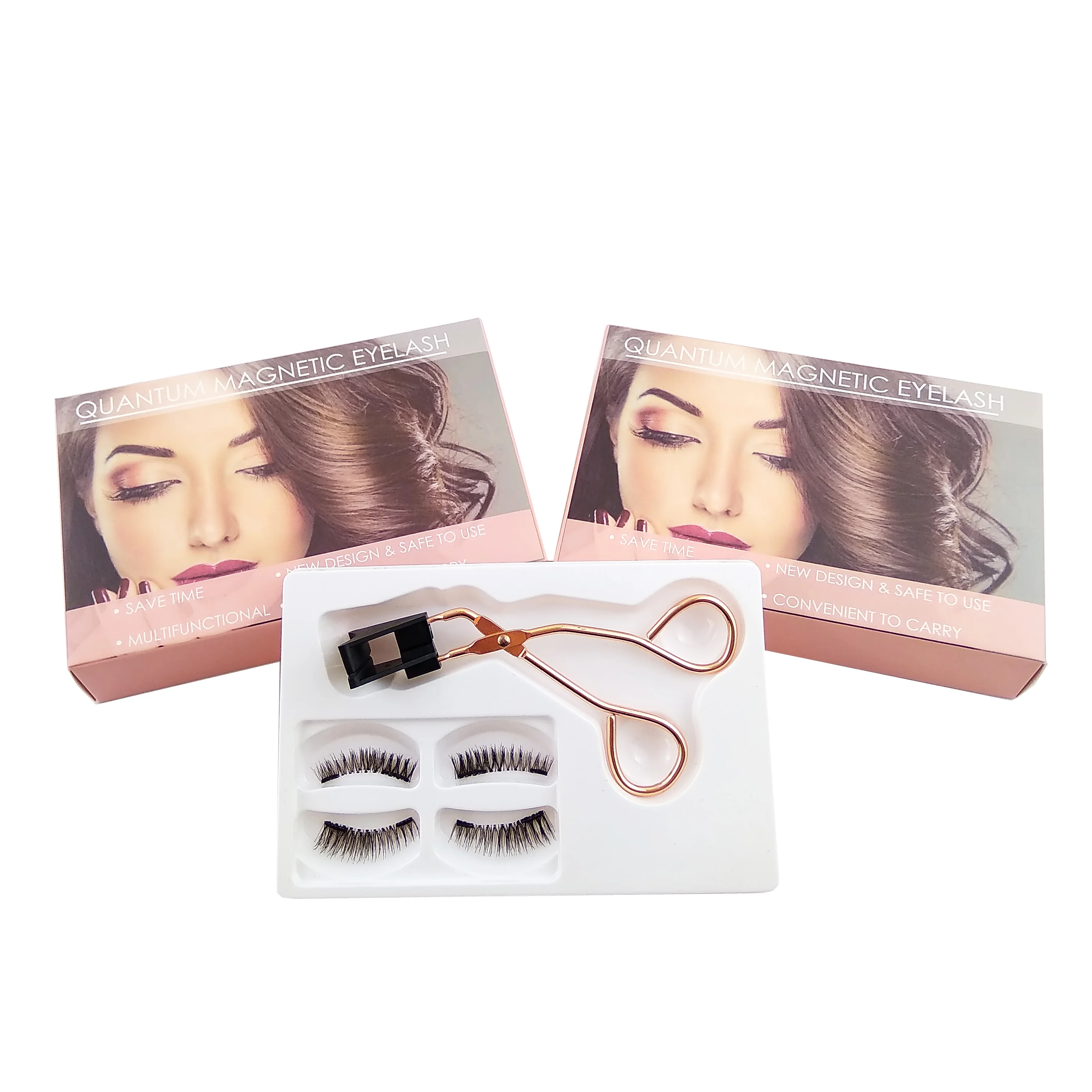 
New Style No Glue 8D Quantum Eyelash Partner lashes Custom Logo Boxes Magnetic Eyelashes 