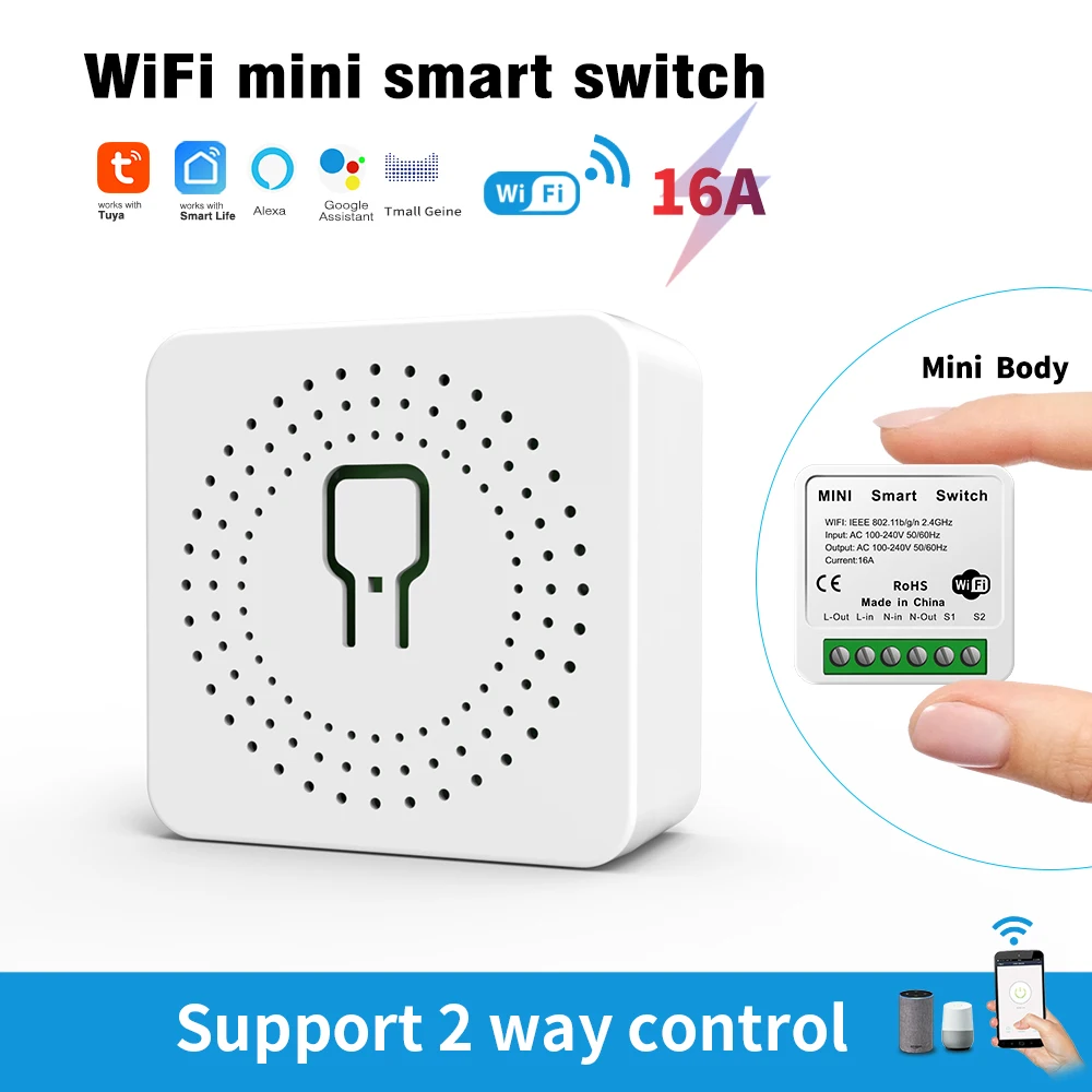 Tuya переключатель Wi-Fi Умный выключатель модуль поддерживает приложение smart life связь с 2-мя способ управления работает для Google Home