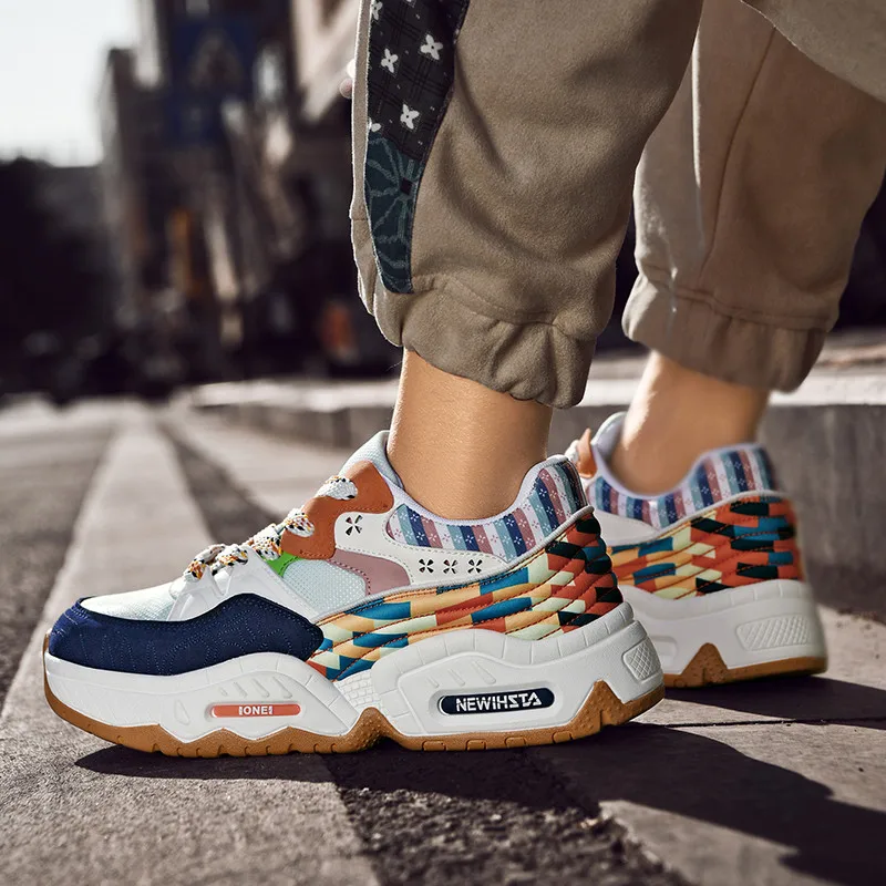 Manufacturer Fashion sneakers Colorful chunky shoes Tide Outdoor Trendy men walking style shoes