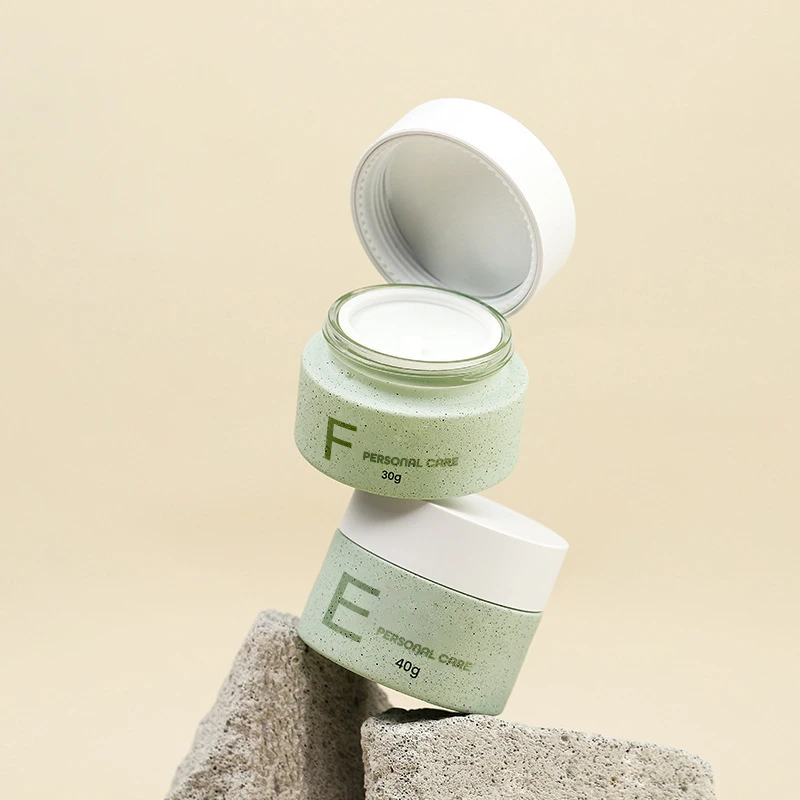 Newest Customized Printing 30Ml 40Ml Cosmetic Glass Jars Lotion Serum Packaging Empty Face Cream Container Bottle 30g 50g