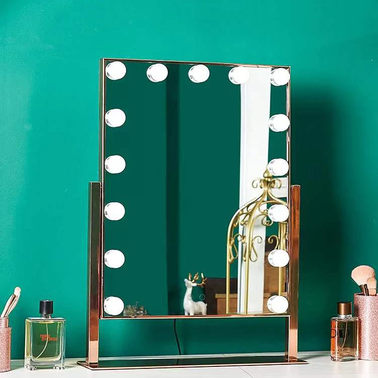 Factory Hot Sale Bohemian Light Round Hollywood Makeup Mirror With Led lights