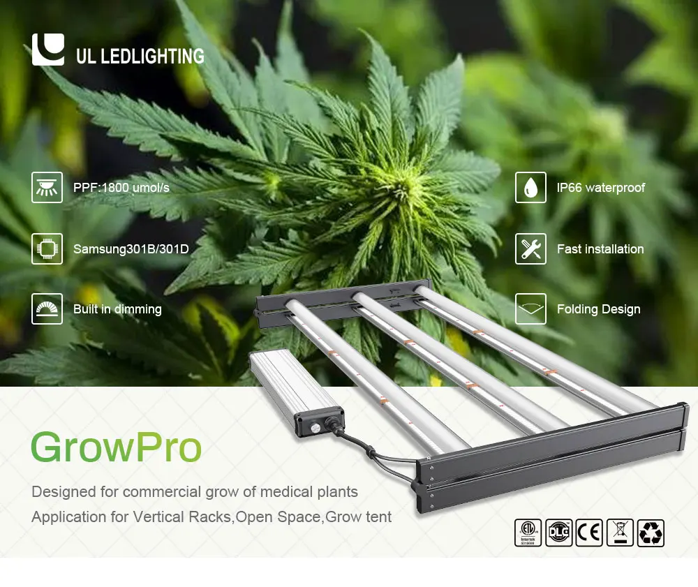 High Efficacy 770W Foldable Full Spectrum Samsung 1989 umol/s Led Grow Lights Bar for Indoor Plants