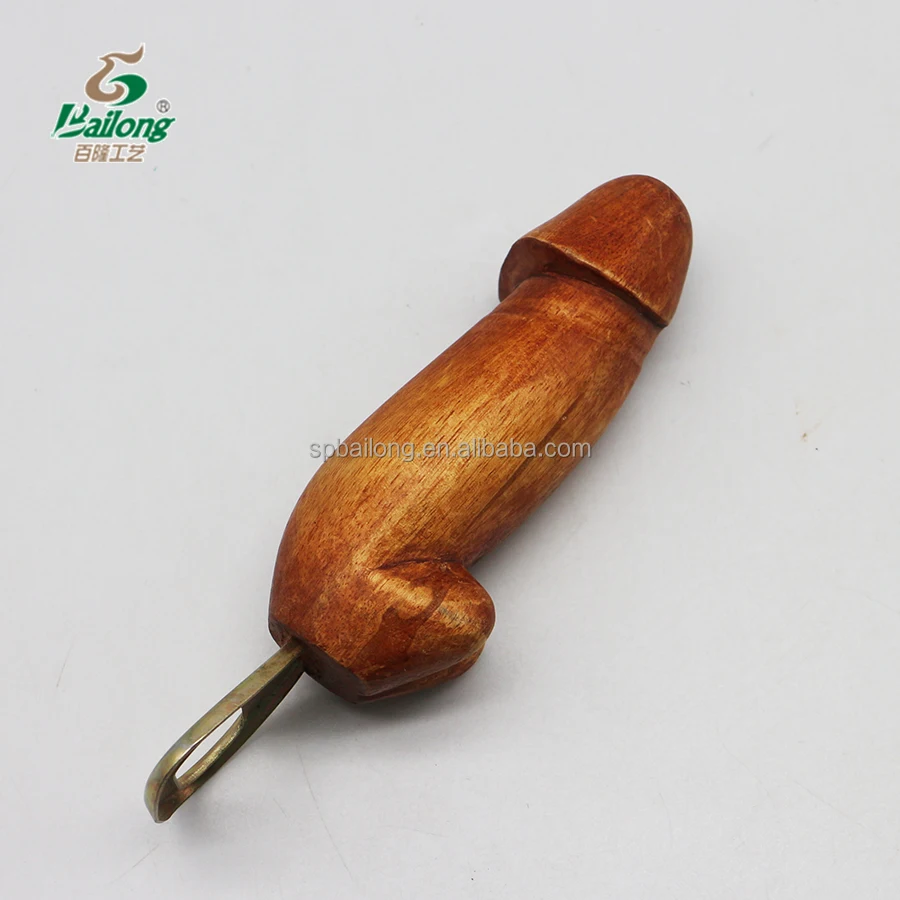 Factory price wholesale custom logo souvenir wood penis handle bottle opener