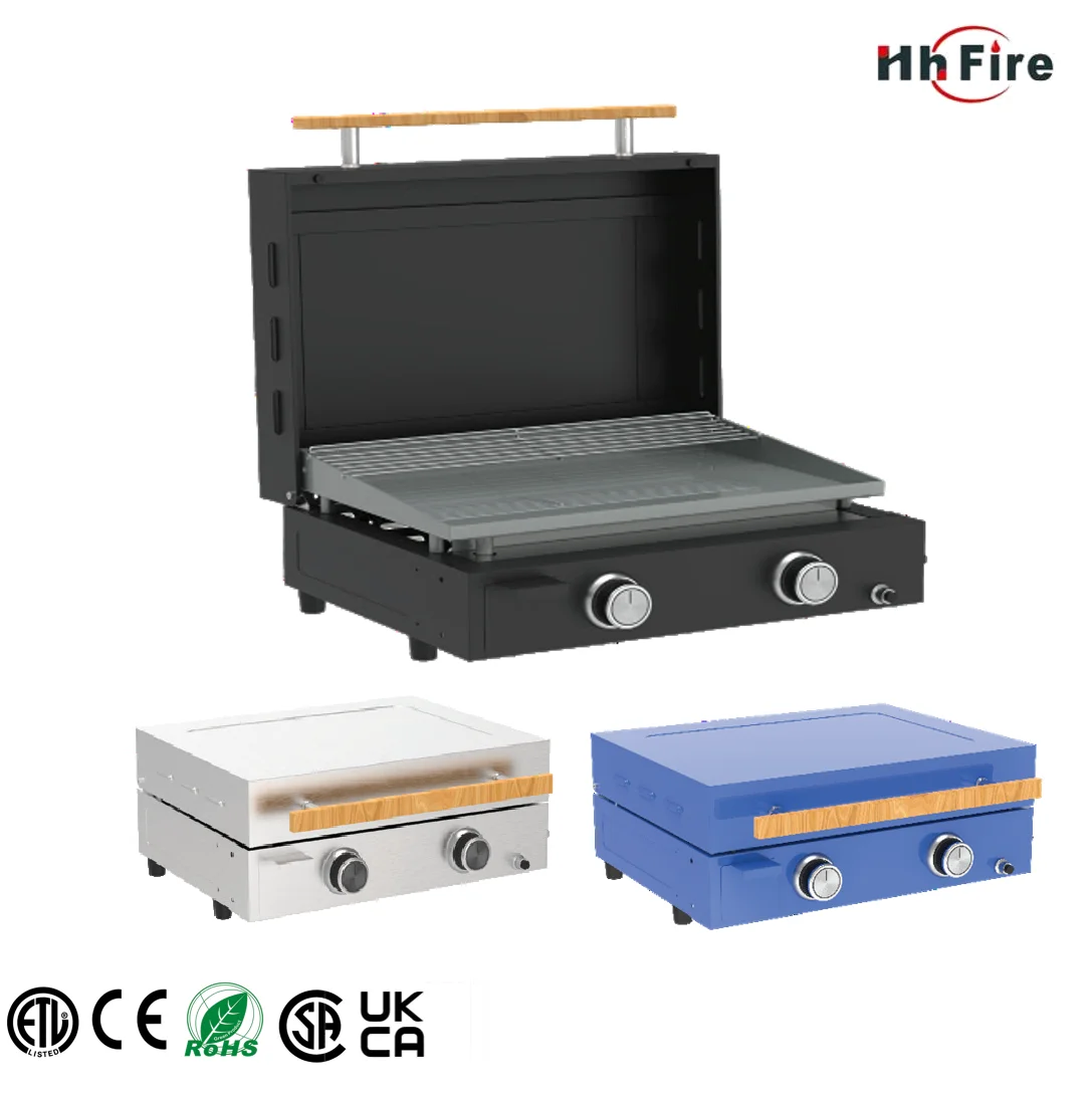 Custom Low Smoke Double burner Barbeque Plancha Flat Top Portable Electric Bbq Grill