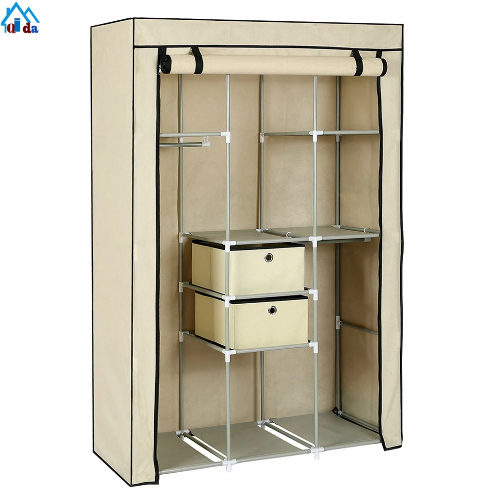Home storage folding assemble fabric wardrobe non-woven household wardrobe
