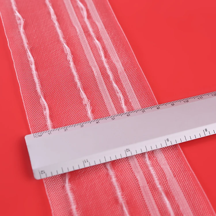 Home decorative pencil pleat transparent belt wave define roman curtain accessories