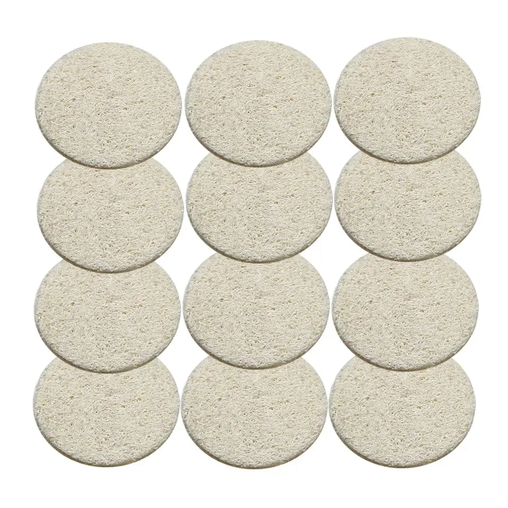 Exfoliating Natural Loofah Pads Scrubbing Sponges, Reusable Makeup Removal Face Pads Loofah