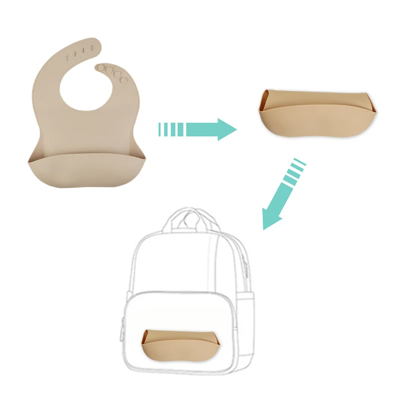 Washable custom logo packaging adjustable clip 100% food-grade soft clip ergonomic silicone bibs