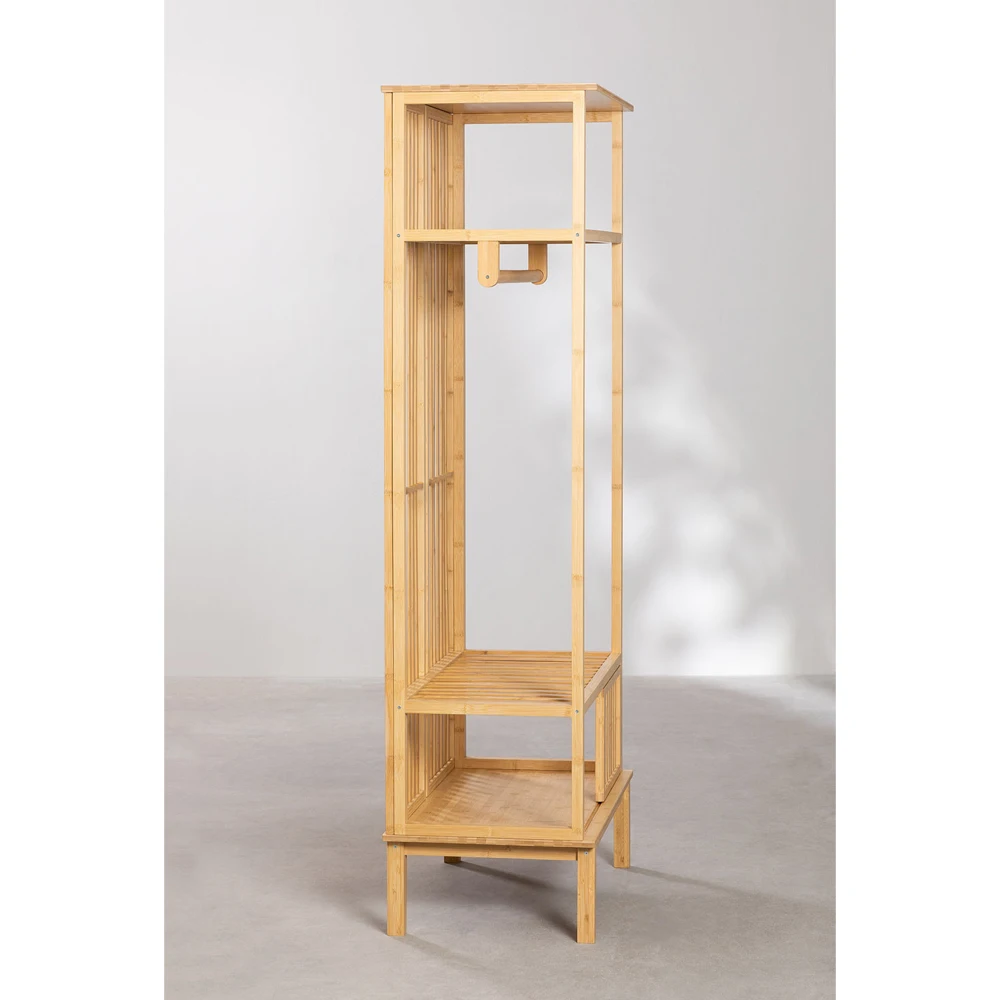 OEM ODM Movable Portable Bamboo Clothes Rack with Storage Shelf Outdoor Portable Clothes Drying Rack Flexible