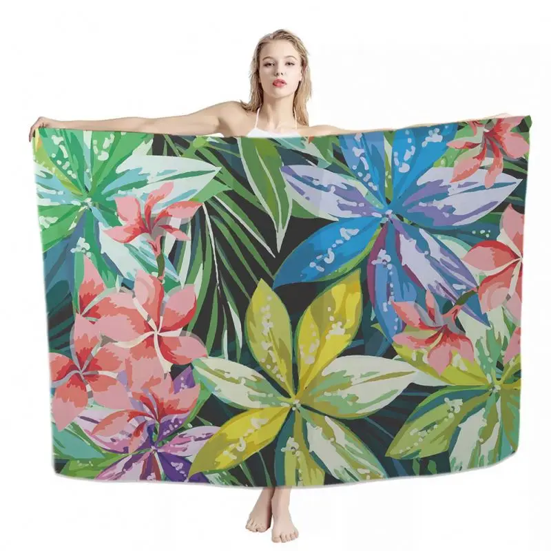 Hawaiian Sarong Beach Pareo Wholesale Hawaii Style Pattern Printed Sarongs Women Beach 2024 High Quality Swimsuit Sarong