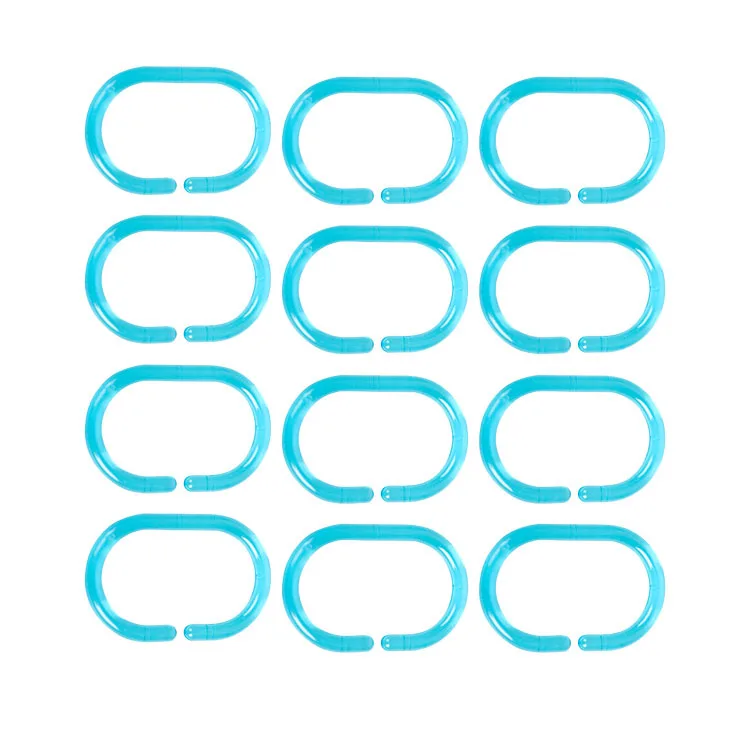 Abs Plastic blue Shower Ring Hook curtain rod holder shower rod brackets Ring