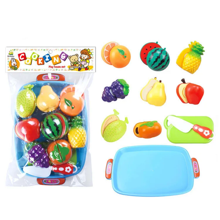 ECO-friendly vegetable bread cake plastic cutting fruit kitchen toys play set