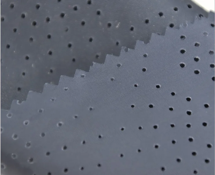 
100%Polyester 75D PA coated punching fabric Perforated fabric 