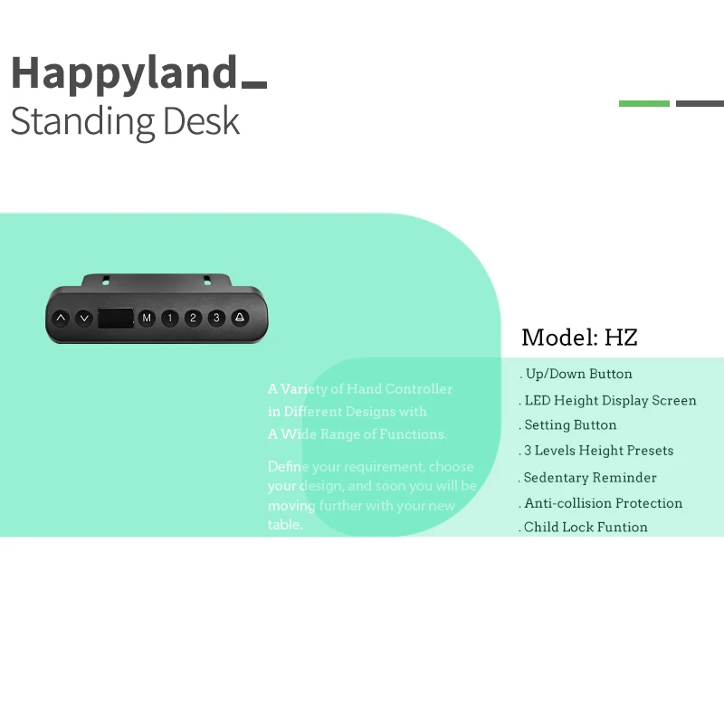HB Handset Control  Of Electric Sit Stand Up Desk Frame Accessory Height Adjustable Table Hand Controller For Standing Desk