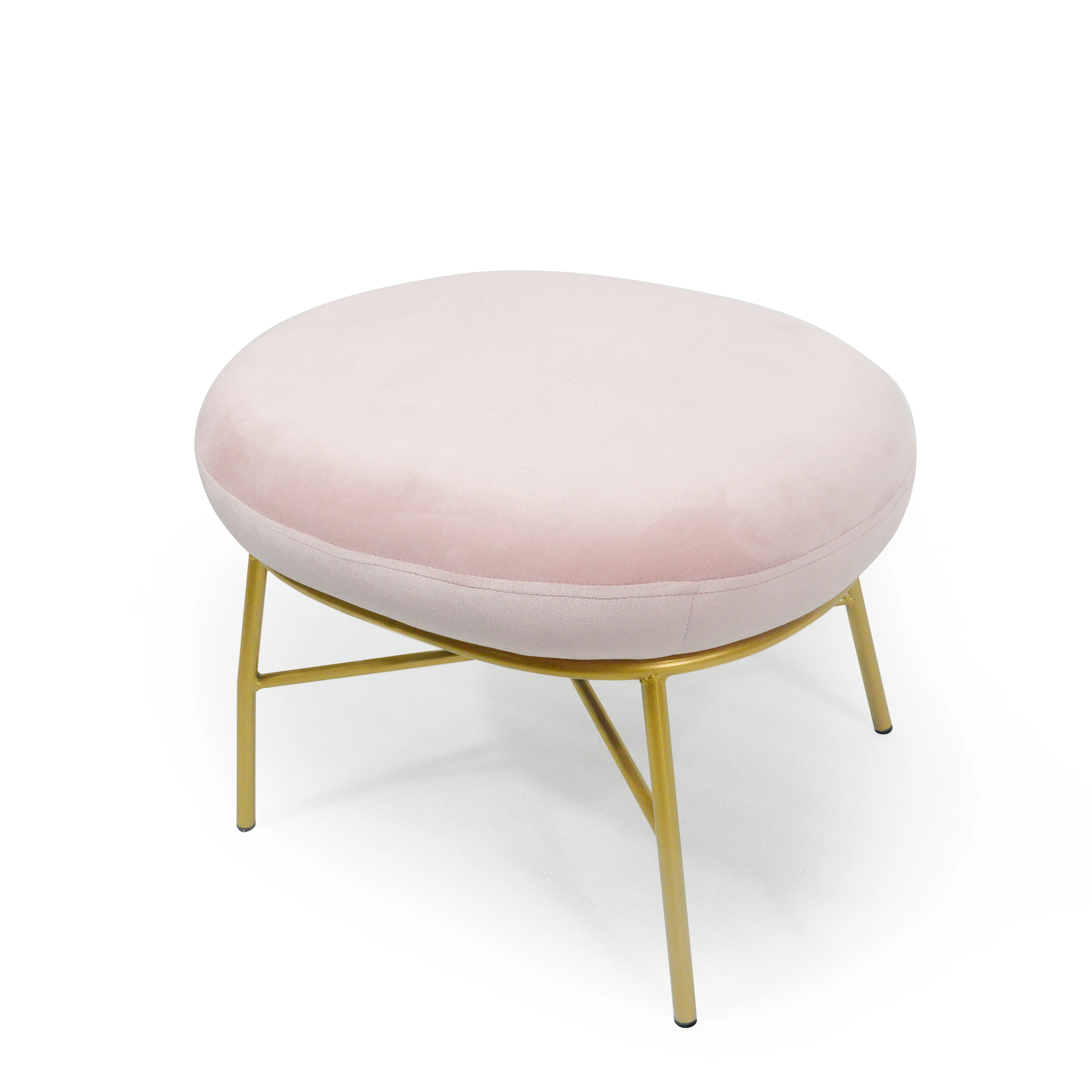 Laynsino Cheap footstool velvet Upholstered Makeup stool Golden Metal Legs Ottoman stools