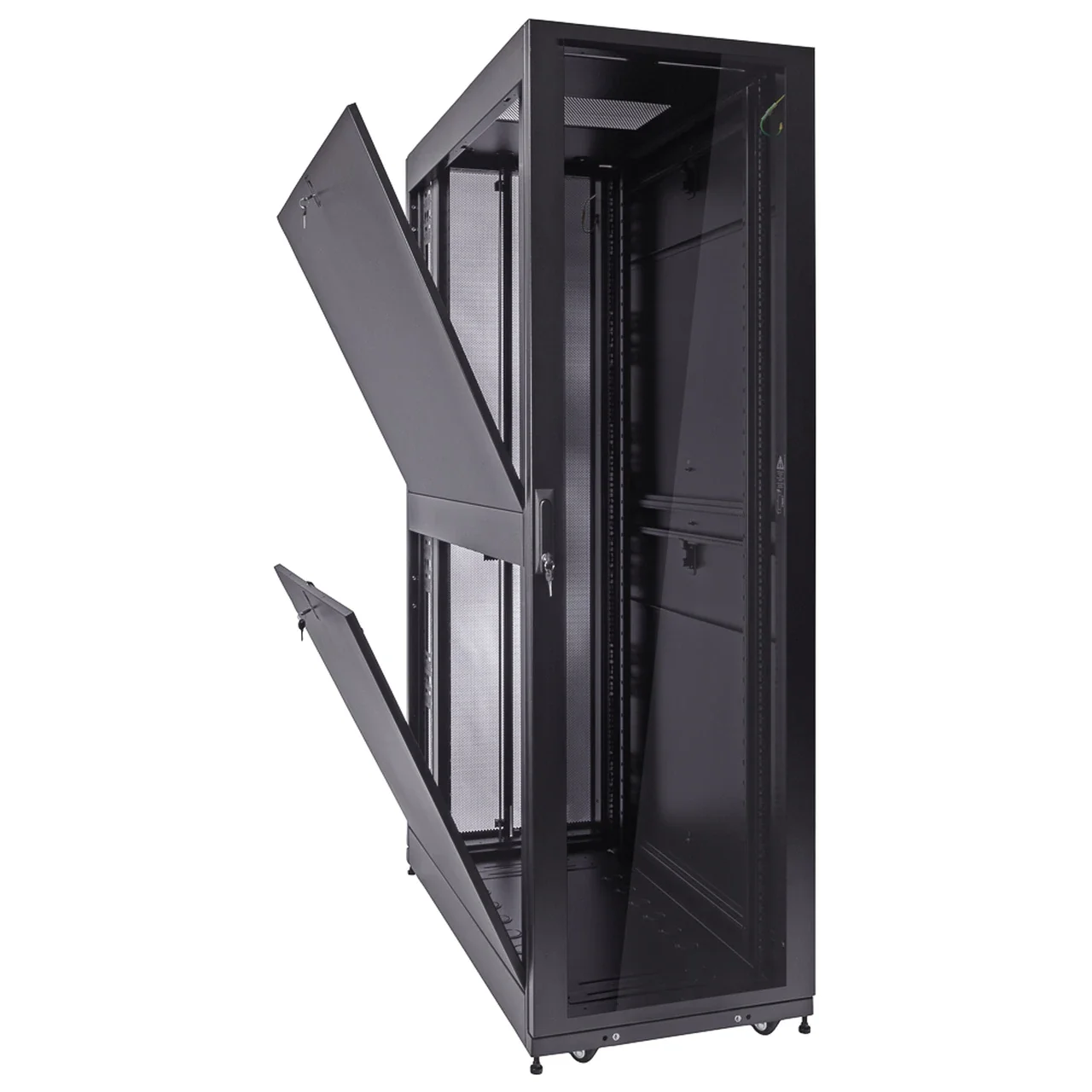 1200mm depth Fan Compatible Top Glass Door  42U Server Rack Cabinet