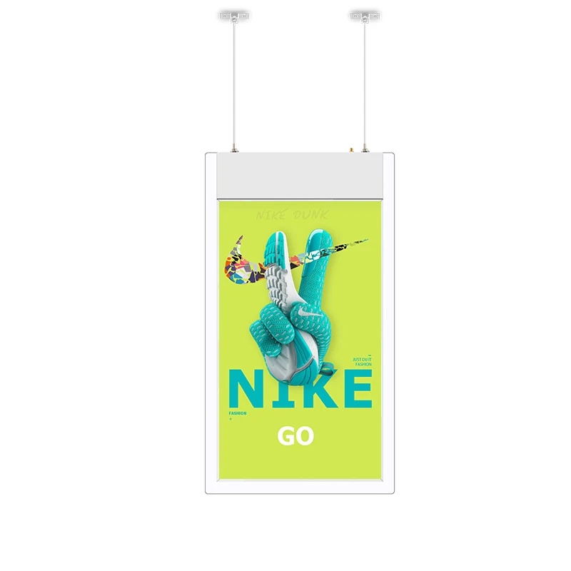 Shop Retail 55 65 Inch Indoor High Brightness Ceiling Hanging Advertising Double Side Digital Signage Window Lcd Screen Display
