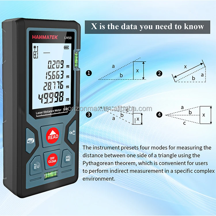 High-Precision Electronic Measuring Ruler LM50D LM100D Laser Meter Distance Measure