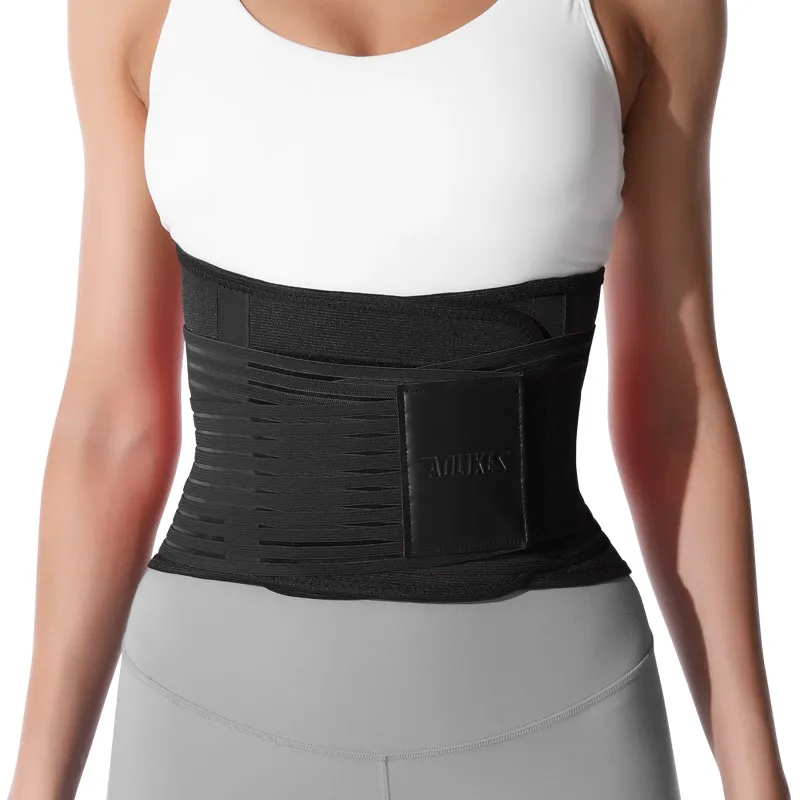 Aolikes Sports Waist Trimmer with ABS Supporting Bars and Spring Support for Weightlifting Skin-friendly Waist Brace