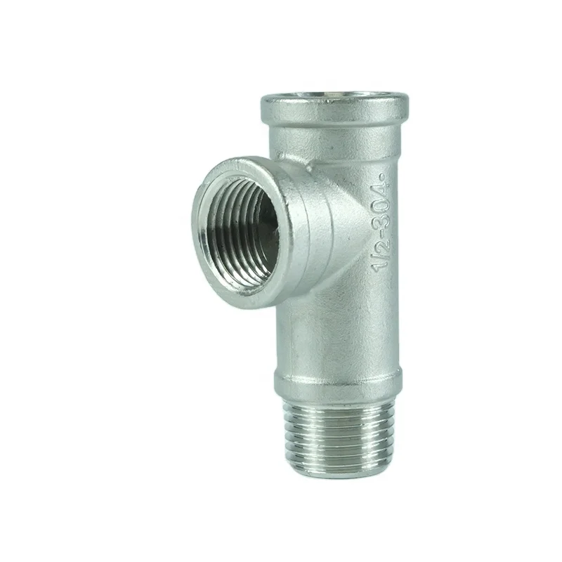 DKV ss304 ss316 Female x Male x Male pipe fitting tees Stainless steel 304/316 Pipe Fitting Connector FMF threaded reducing Tee