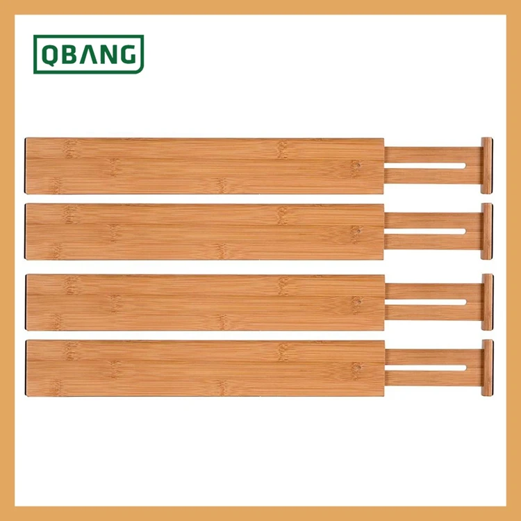 100% Natural Bamboo Adjustable & Expandable Drawer Dividers Home Kitchen Drawer Organizers