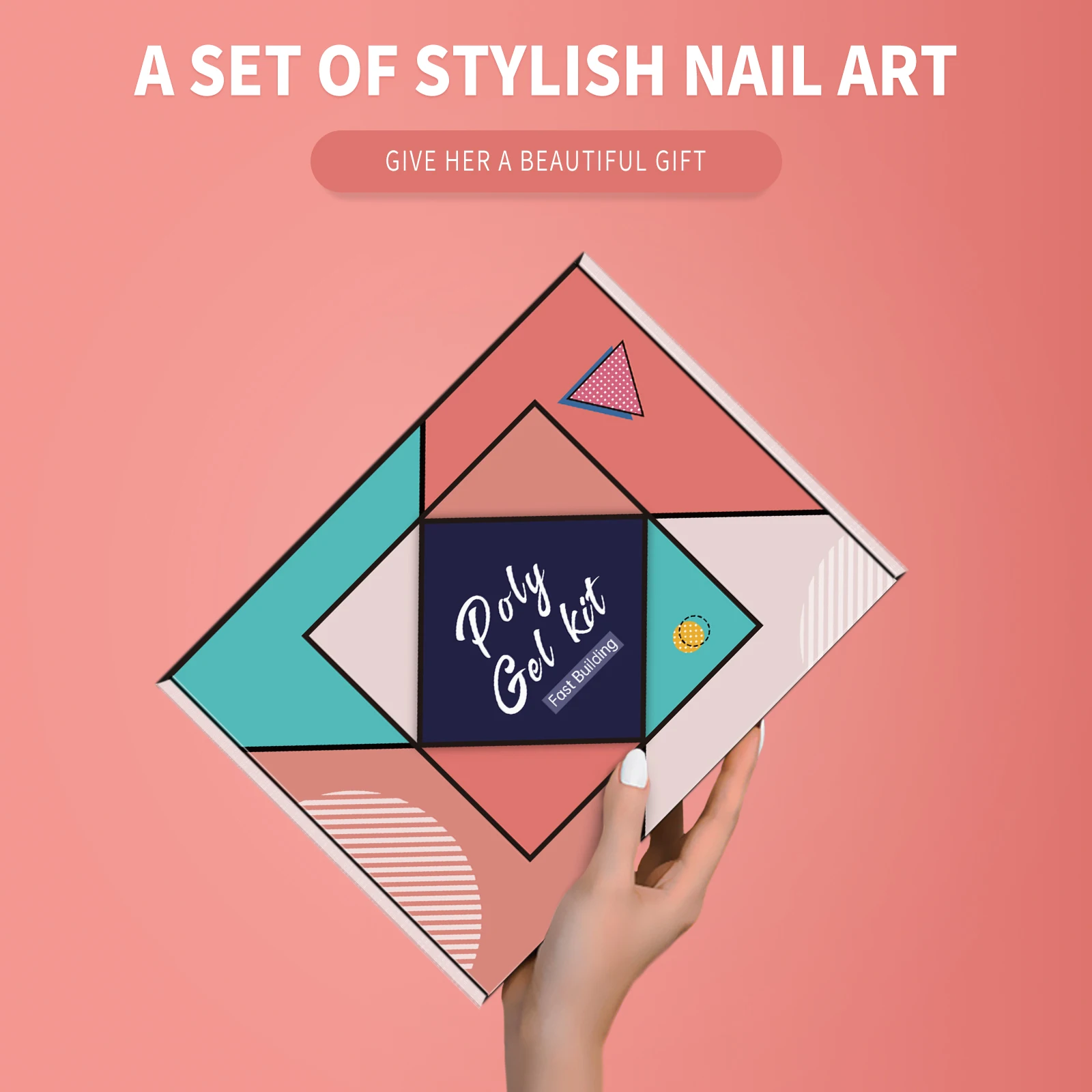 Private Label Acryicl Gel Nail Extension Set Exquisite Gift Box Dropshipping Poly Nail Gel Kit