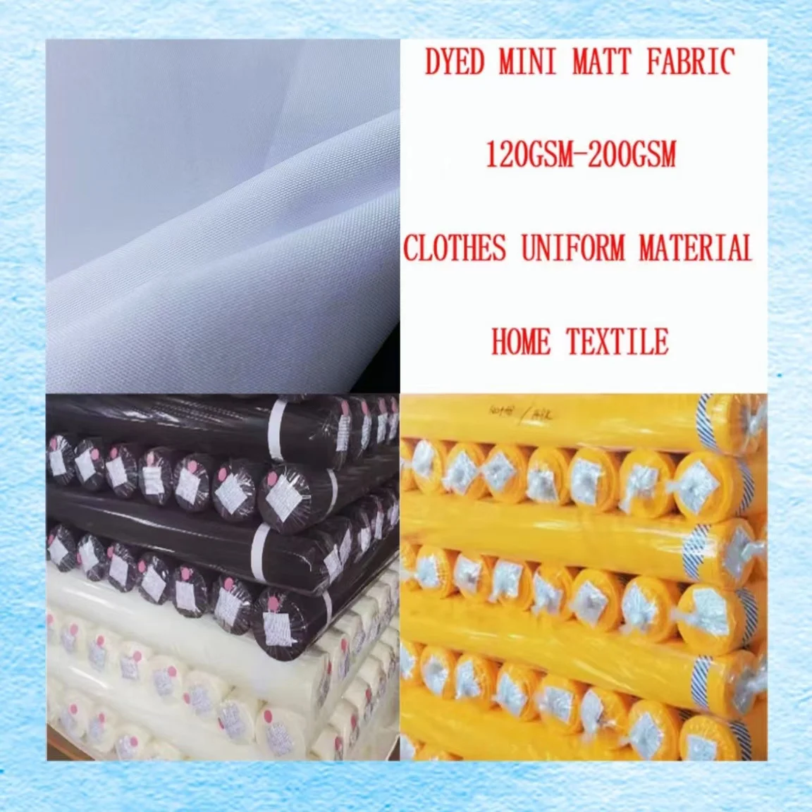 best price 100% polyester 300D wide mini matt work uniform wear table cloth minimatt fabric home textile