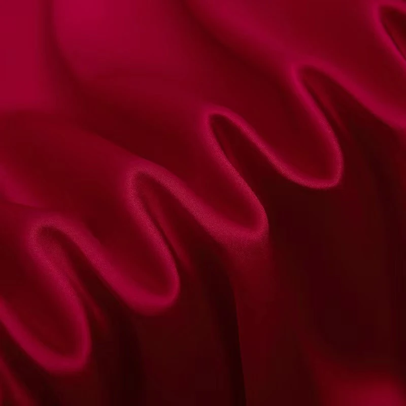 Wholesale100% silk fabrics luxury pure mulberry satin fabrics stretch shinny soft pink solid color for women dress