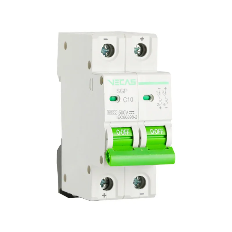 VECAS mini dz47 electrical breakers 2p 220V 240V 415V 1a 2a 3a 16a 20a 25a 32a 40a 63a ac dc mcb miniature circuit breaker