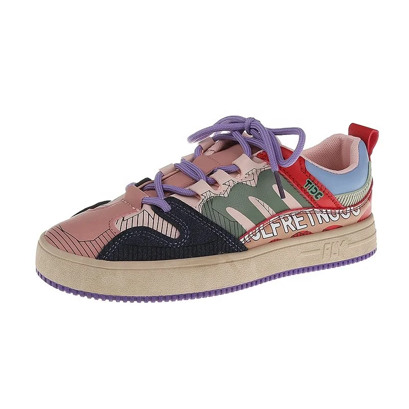 Manufacturer Custom New Women Candy Colors Low Top Casual Sports Shoes Fashion Trend Women Sneakers