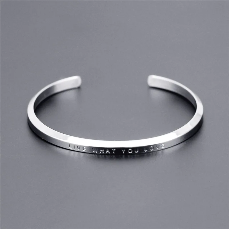 Hot Sale 361L Titanium Steel 4mm Designer Bracelets Live What You Love Famous Brands Custom Logo D,W Bracelet For Womans And Men