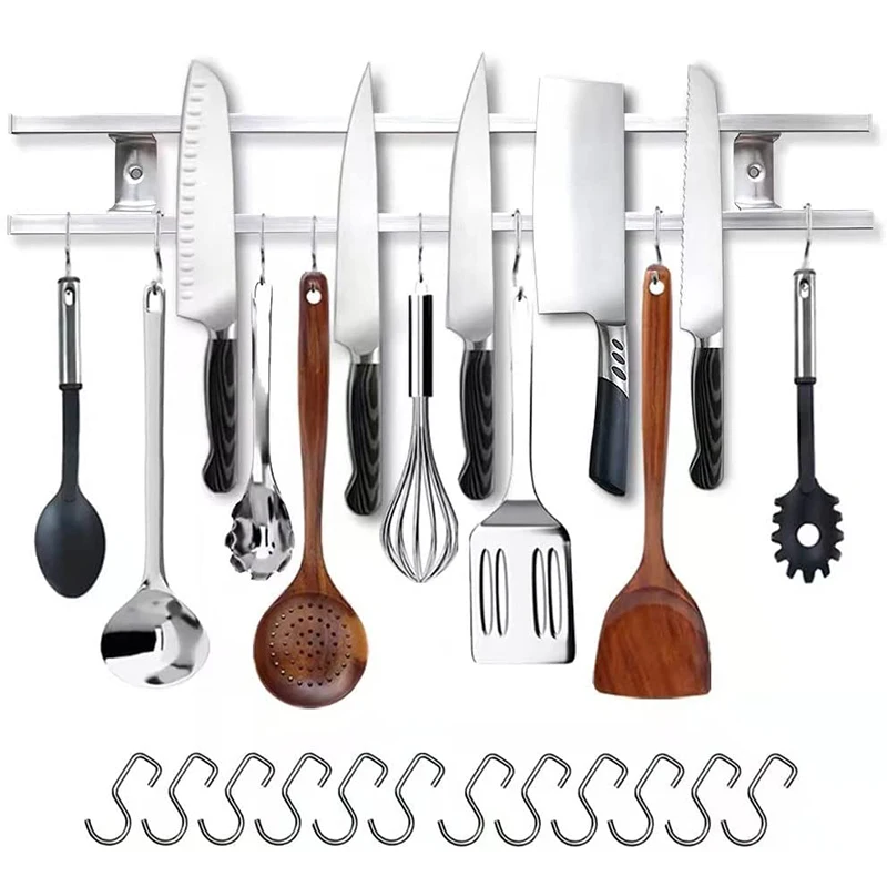 Strong Magnet Power 304 Square Tube Stainless Steel Knife Bar Kitchen Magnetic Knife Holder / Strip / Bar