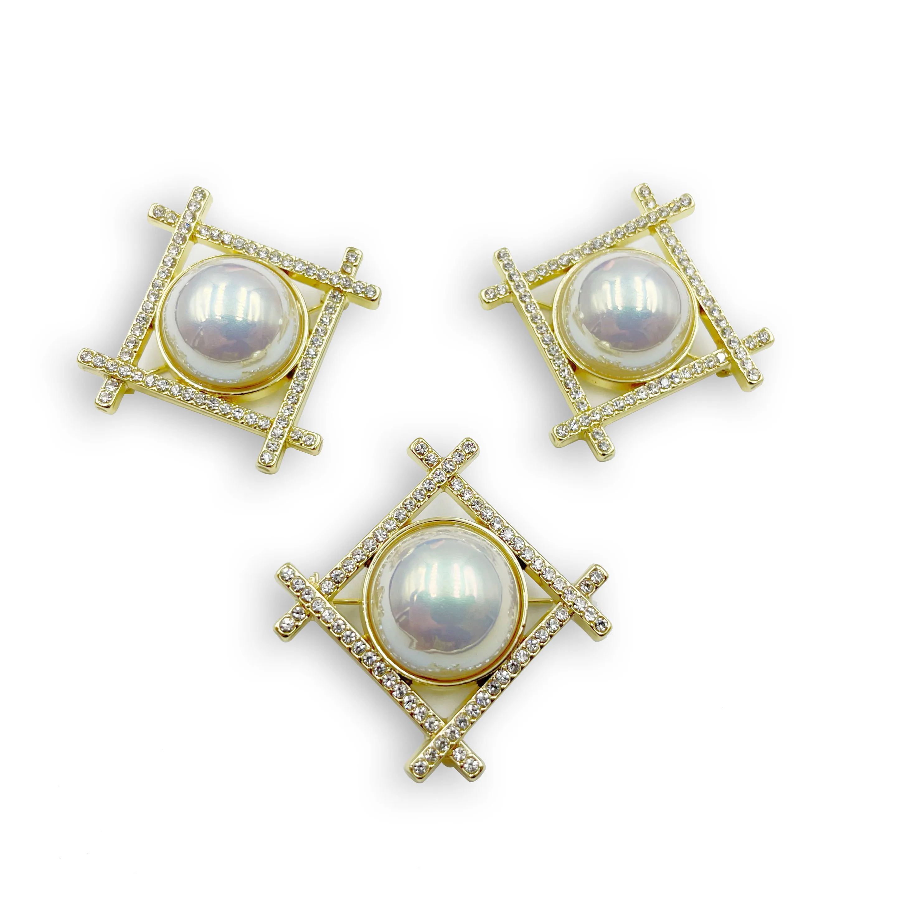 Trendy pearl Diamond Gold High quality  brooches for women  lapel