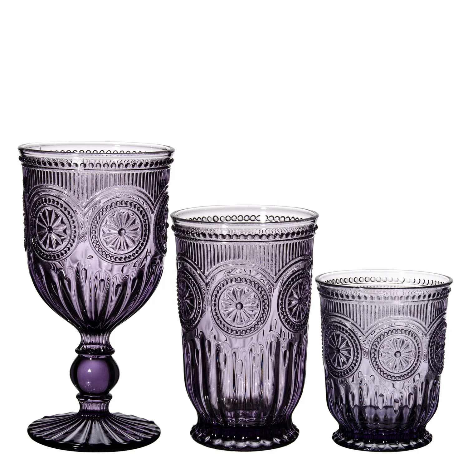 Amazon Top Seller Patent Design Sunflower Series luxurious Wine Glasses Vintage Wine Glass Cup
