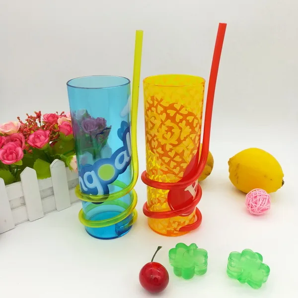 Пластиковый крутящийся соломенный стакан 10 унций, пластиковая чашка с соломинкой