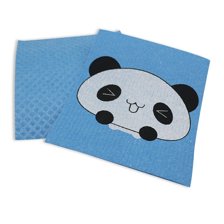 Newly Customizable printed Kitchen Dishwashing Biodegradable Cellulose Sponge Wipes