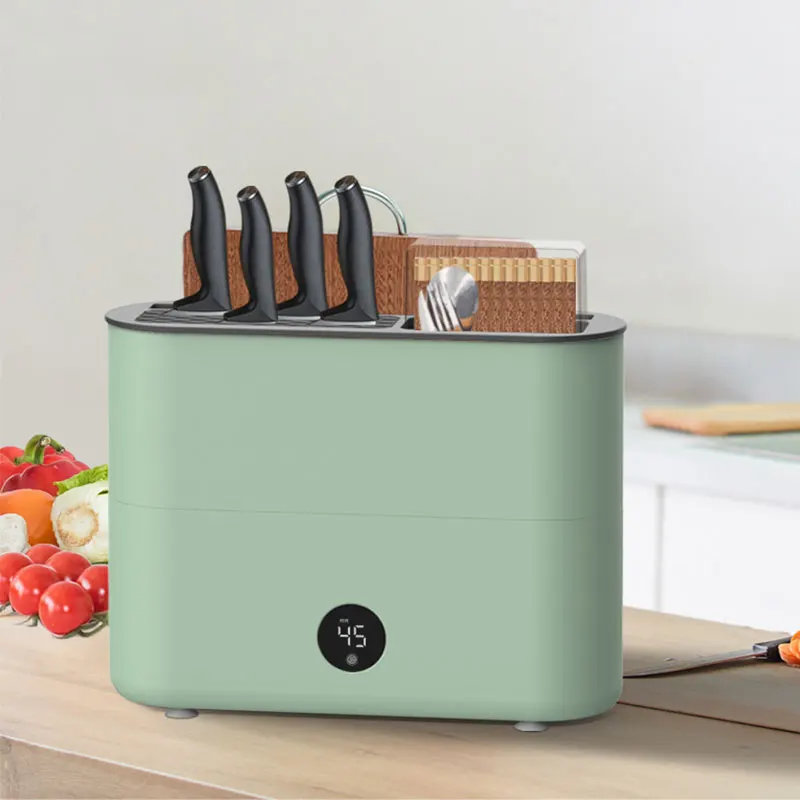 Smart sterilize disinfecting knife holder block organizer butchers knife sterilizer with removable bracket