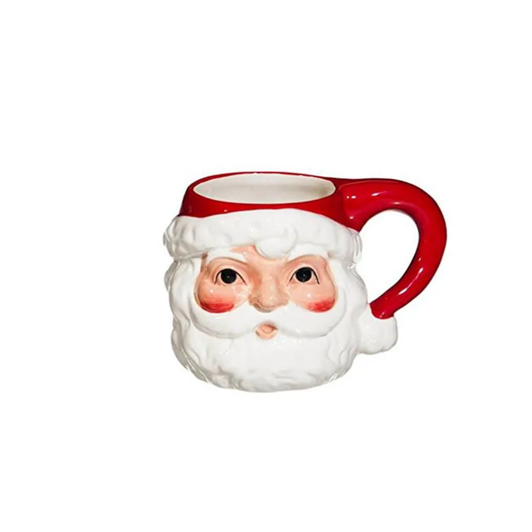 
Personalized Custom 3D Santa Shaped Coffee Ceramic Cup Christmas Cute Porcelain Mugs For Family Friends Gifts 
