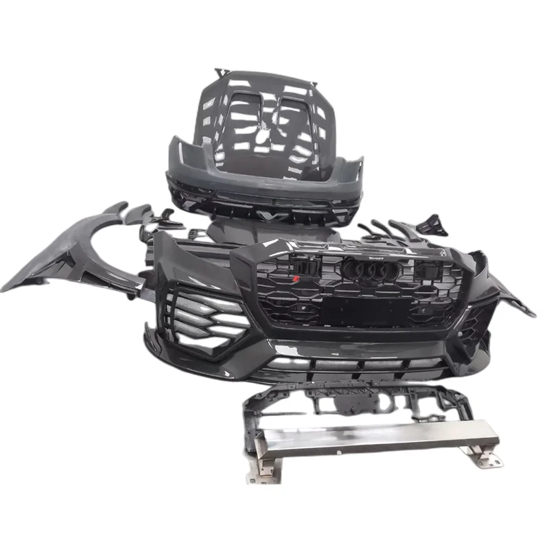 Auto parts for Audi Q8 body kit Q8 upgrades the MSY style front and rear bumper spoiler hood with carbon fiber wide-body kit