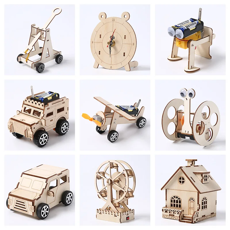 Manual Wooden puzzle Construction Jigsaw Kit science diy 3d mechanical wooden puzzle
