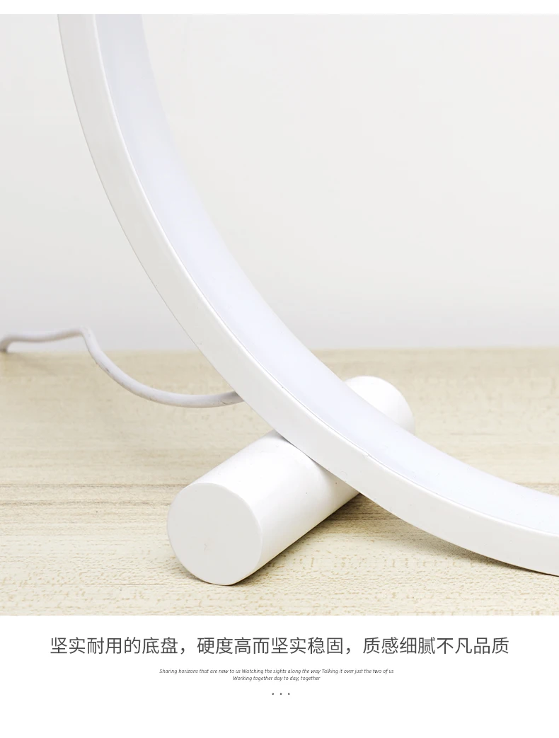Round Shape Desk Light Bedside Touch Control Brightness Dimmable Led Tbale Circle Lamp For Bedroom Living Room