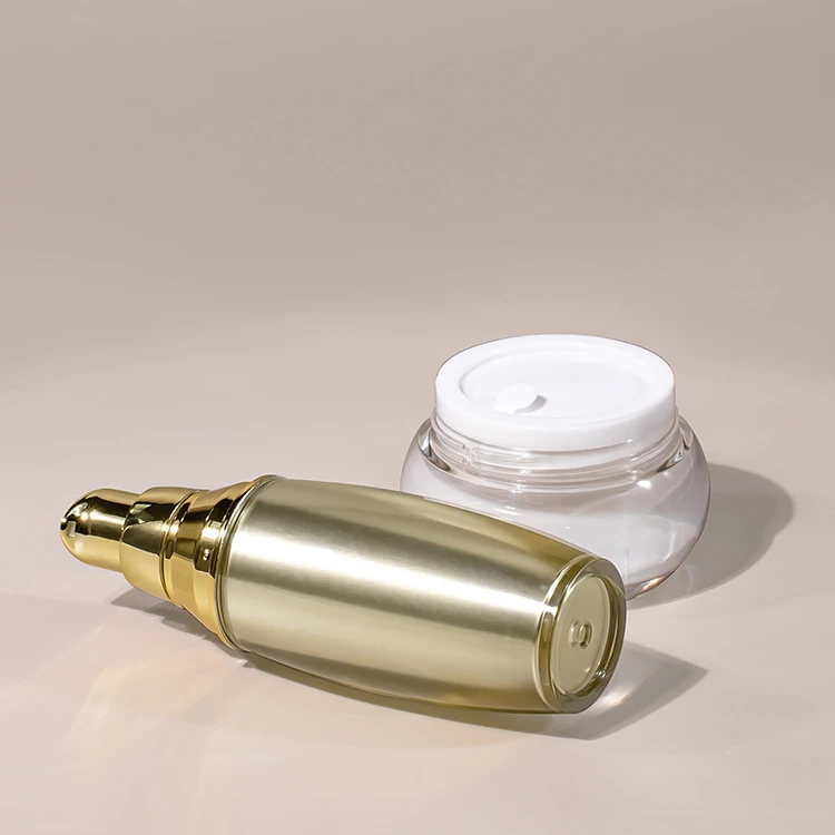15g 20g 30g 30ml 50ml electroplated gold acrylic  figure top cosmetic cream jar and lotion bottle set